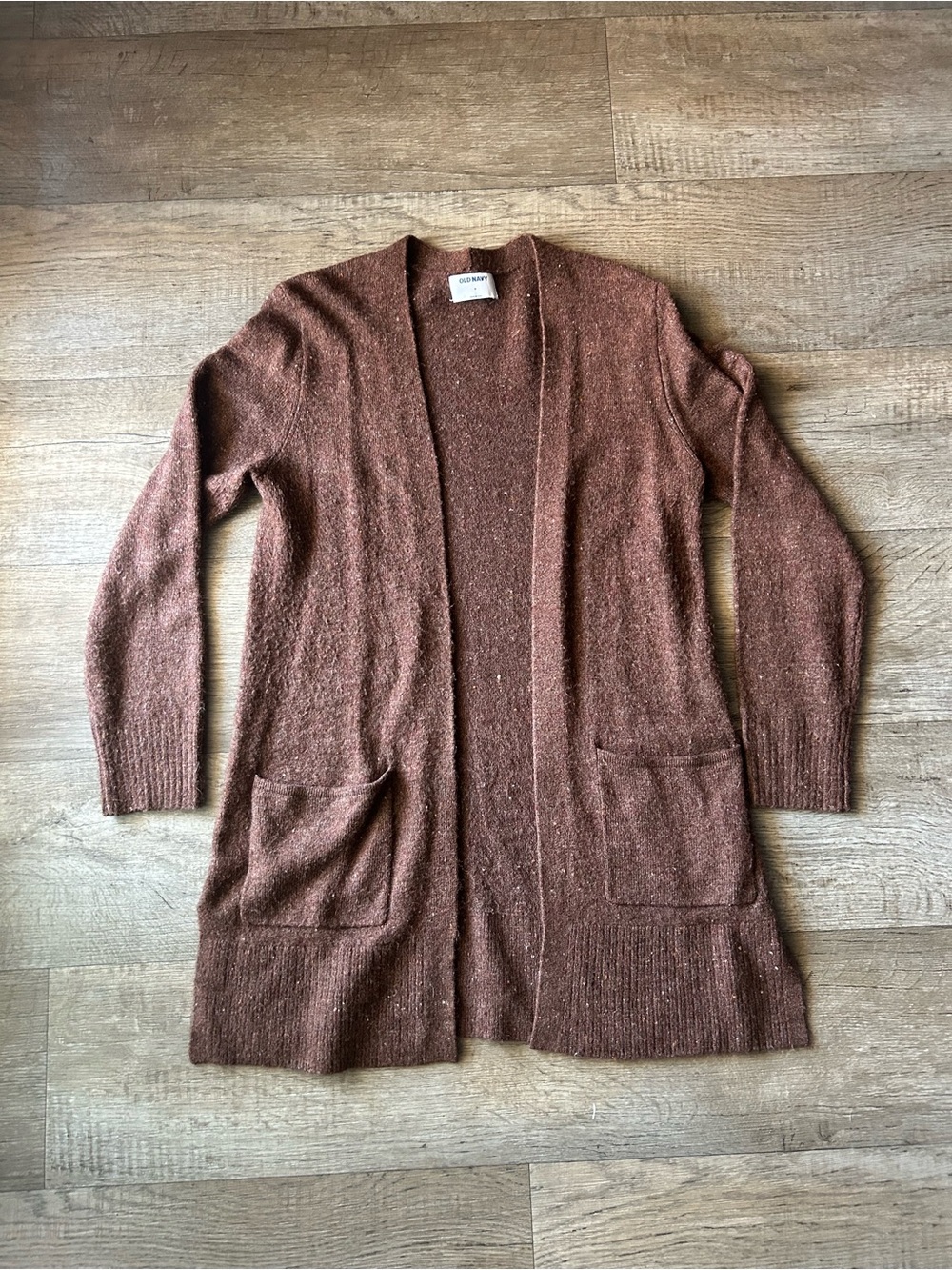 Old Navy Open-Front Rust Brown Long Cardigan